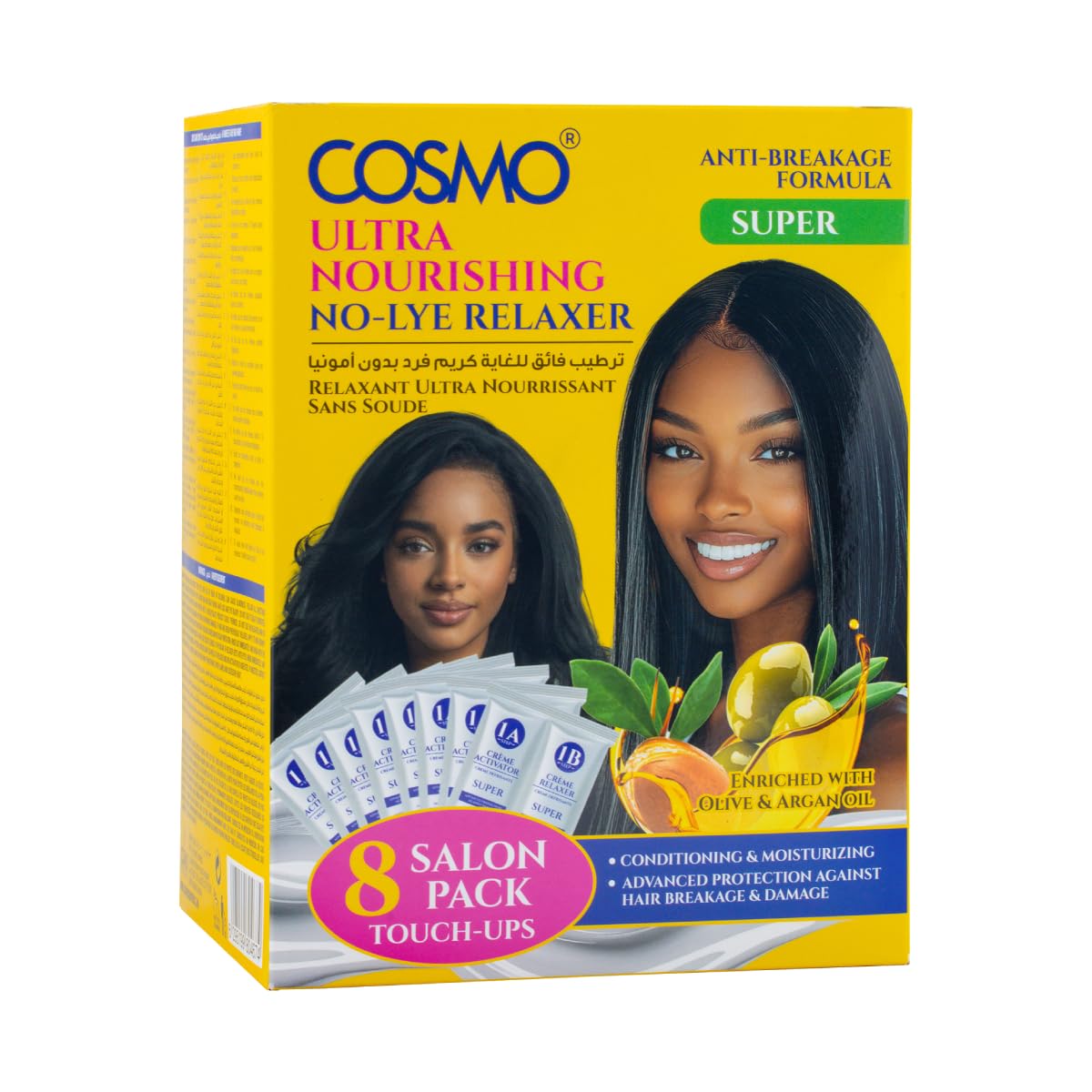 Ultra Nourishing Conditioning & Moisturizing No-lye Hair Relaxer Super 8 Saloon Pack Touch Ups